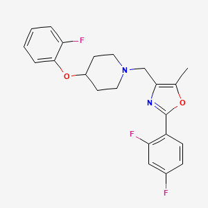 molecular formula C22H21F3N2O2 B5091608 1-{[2-(2,4-difluorophenyl)-5-methyl-1,3-oxazol-4-yl]methyl}-4-(2-fluorophenoxy)piperidine 