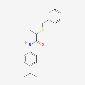 molecular formula C19H23NOS B5091629 2-(benzylthio)-N-(4-isopropylphenyl)propanamide 
