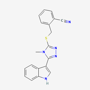 molecular formula C19H15N5S B5091658 2-({[5-(1H-indol-3-yl)-4-methyl-4H-1,2,4-triazol-3-yl]thio}methyl)benzonitrile 