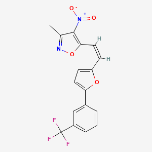 molecular formula C17H11F3N2O4 B5091664 3-methyl-4-nitro-5-(2-{5-[3-(trifluoromethyl)phenyl]-2-furyl}vinyl)isoxazole 