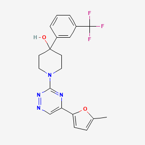 molecular formula C20H19F3N4O2 B5091667 1-[5-(5-methyl-2-furyl)-1,2,4-triazin-3-yl]-4-[3-(trifluoromethyl)phenyl]-4-piperidinol 