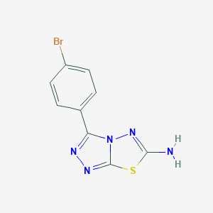 molecular formula C9H6BrN5S B509167 3-(4-Bromophenyl)[1,2,4]triazolo[3,4-b][1,3,4]thiadiazol-6-amine CAS No. 113486-74-1