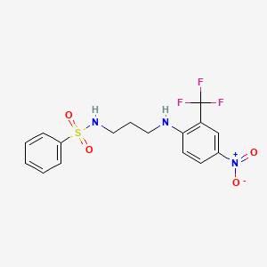 molecular formula C16H16F3N3O4S B5091681 N-(3-{[4-nitro-2-(trifluoromethyl)phenyl]amino}propyl)benzenesulfonamide 