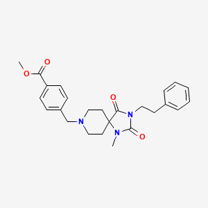 molecular formula C25H29N3O4 B5091707 methyl 4-{[1-methyl-2,4-dioxo-3-(2-phenylethyl)-1,3,8-triazaspiro[4.5]dec-8-yl]methyl}benzoate 