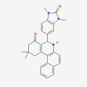 molecular formula C28H27N3O2 B5091725 5-(1,3-dimethyl-2-oxo-2,3-dihydro-1H-benzimidazol-5-yl)-2,2-dimethyl-2,3,5,6-tetrahydrobenzo[a]phenanthridin-4(1H)-one 