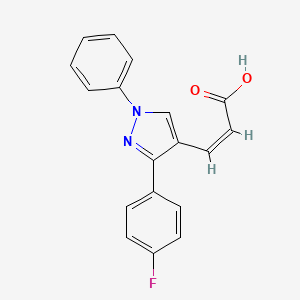 molecular formula C18H13FN2O2 B5091737 3-[3-(4-氟苯基)-1-苯基-1H-吡唑-4-基]丙烯酸 