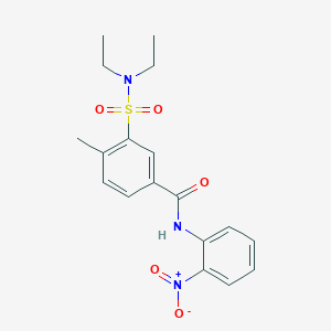 molecular formula C18H21N3O5S B5091740 3-[(diethylamino)sulfonyl]-4-methyl-N-(2-nitrophenyl)benzamide 