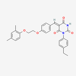 molecular formula C29H28N2O5 B5091752 5-{4-[2-(2,4-dimethylphenoxy)ethoxy]benzylidene}-1-(4-ethylphenyl)-2,4,6(1H,3H,5H)-pyrimidinetrione 