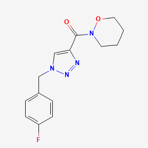 molecular formula C14H15FN4O2 B5091753 2-{[1-(4-fluorobenzyl)-1H-1,2,3-triazol-4-yl]carbonyl}-1,2-oxazinane 
