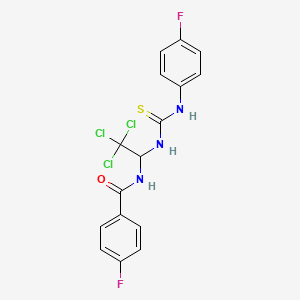 molecular formula C16H12Cl3F2N3OS B5091761 4-fluoro-N-[2,2,2-trichloro-1-({[(4-fluorophenyl)amino]carbonothioyl}amino)ethyl]benzamide CAS No. 302904-51-4