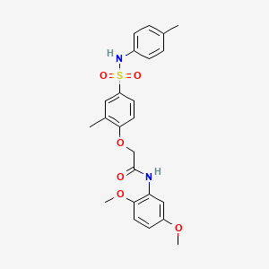 molecular formula C24H26N2O6S B5091765 N-(2,5-dimethoxyphenyl)-2-(2-methyl-4-{[(4-methylphenyl)amino]sulfonyl}phenoxy)acetamide 