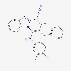 molecular formula C28H24N4 B5091777 2-benzyl-1-[(3,4-dimethylphenyl)amino]-3-methylpyrido[1,2-a]benzimidazole-4-carbonitrile 