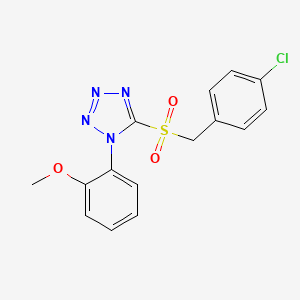 molecular formula C15H13ClN4O3S B5091778 5-[(4-chlorobenzyl)sulfonyl]-1-(2-methoxyphenyl)-1H-tetrazole 