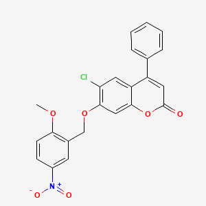 molecular formula C23H16ClNO6 B5091790 6-chloro-7-[(2-methoxy-5-nitrobenzyl)oxy]-4-phenyl-2H-chromen-2-one 