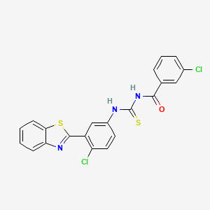 molecular formula C21H13Cl2N3OS2 B5091793 N-({[3-(1,3-benzothiazol-2-yl)-4-chlorophenyl]amino}carbonothioyl)-3-chlorobenzamide 