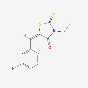 molecular formula C12H10FNOS2 B5091813 3-ethyl-5-(3-fluorobenzylidene)-2-thioxo-1,3-thiazolidin-4-one 