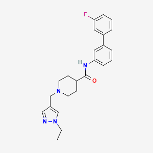 molecular formula C24H27FN4O B5091819 1-[(1-ethyl-1H-pyrazol-4-yl)methyl]-N-(3'-fluoro-3-biphenylyl)-4-piperidinecarboxamide 