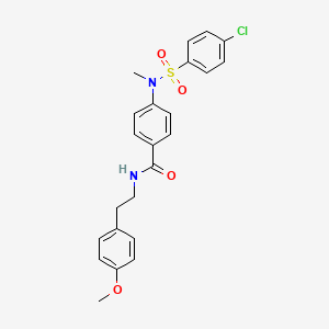 molecular formula C23H23ClN2O4S B5091867 4-[[(4-chlorophenyl)sulfonyl](methyl)amino]-N-[2-(4-methoxyphenyl)ethyl]benzamide 