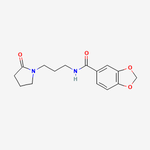 molecular formula C15H18N2O4 B5091882 N-[3-(2-oxo-1-pyrrolidinyl)propyl]-1,3-benzodioxole-5-carboxamide 