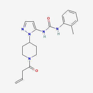 molecular formula C20H25N5O2 B5091883 N-{1-[1-(3-butenoyl)-4-piperidinyl]-1H-pyrazol-5-yl}-N'-(2-methylphenyl)urea 