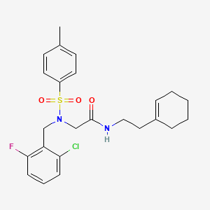 molecular formula C24H28ClFN2O3S B5091890 N~2~-(2-chloro-6-fluorobenzyl)-N~1~-[2-(1-cyclohexen-1-yl)ethyl]-N~2~-[(4-methylphenyl)sulfonyl]glycinamide 