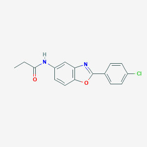 molecular formula C16H13ClN2O2 B509191 N-[2-(4-chlorophenyl)-1,3-benzoxazol-5-yl]propanamide CAS No. 797808-33-4