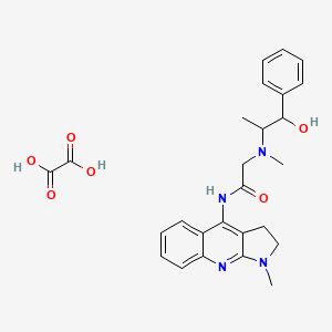 molecular formula C26H30N4O6 B5091913 N~2~-(2-hydroxy-1-methyl-2-phenylethyl)-N~2~-methyl-N~1~-(1-methyl-2,3-dihydro-1H-pyrrolo[2,3-b]quinolin-4-yl)glycinamide ethanedioate (salt) 