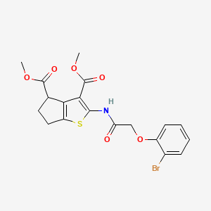 molecular formula C19H18BrNO6S B5091934 dimethyl 2-{[(2-bromophenoxy)acetyl]amino}-5,6-dihydro-4H-cyclopenta[b]thiophene-3,4-dicarboxylate 