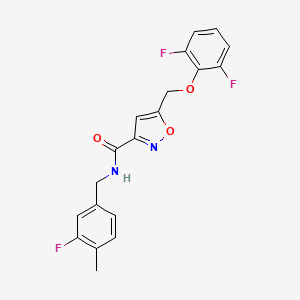 molecular formula C19H15F3N2O3 B5091940 5-[(2,6-difluorophenoxy)methyl]-N-(3-fluoro-4-methylbenzyl)-3-isoxazolecarboxamide 