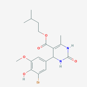 molecular formula C18H23BrN2O5 B5091946 3-methylbutyl 4-(3-bromo-4-hydroxy-5-methoxyphenyl)-6-methyl-2-oxo-1,2,3,4-tetrahydro-5-pyrimidinecarboxylate 