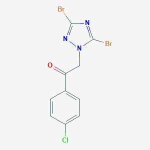 molecular formula C10H6Br2ClN3O B509195 1-(4-chlorophenyl)-2-(3,5-dibromo-1H-1,2,4-triazol-1-yl)ethanone CAS No. 914350-25-7