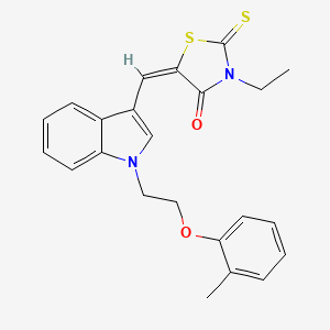 3-ethyl-5-({1-[2-(2-methylphenoxy)ethyl]-1H-indol-3-yl}methylene)-2-thioxo-1,3-thiazolidin-4-one