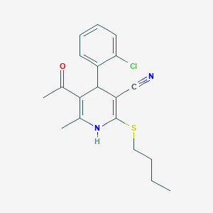 5-acetyl-2-(butylthio)-4-(2-chlorophenyl)-6-methyl-1,4-dihydro-3-pyridinecarbonitrile