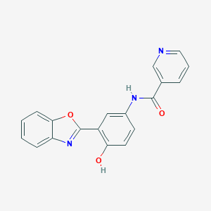 molecular formula C19H13N3O3 B509197 N-[3-(1,3-benzoxazol-2-yl)-4-hydroxyphenyl]nicotinamide 