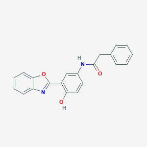 molecular formula C21H16N2O3 B509198 N-[3-(1,3-benzoxazol-2-yl)-4-hydroxyphenyl]-2-phenylacetamide 