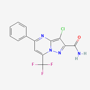 molecular formula C14H8ClF3N4O B5092019 3-chloro-5-phenyl-7-(trifluoromethyl)pyrazolo[1,5-a]pyrimidine-2-carboxamide 