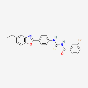 molecular formula C23H18BrN3O2S B5092024 3-bromo-N-({[4-(5-ethyl-1,3-benzoxazol-2-yl)phenyl]amino}carbonothioyl)benzamide 