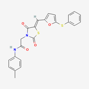 molecular formula C23H18N2O4S2 B5092028 2-(2,4-dioxo-5-{[5-(phenylthio)-2-furyl]methylene}-1,3-thiazolidin-3-yl)-N-(4-methylphenyl)acetamide 