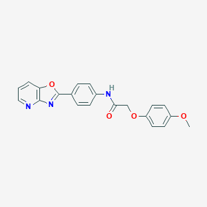 molecular formula C21H17N3O4 B509204 2-(4-methoxyphenoxy)-N-(4-[1,3]oxazolo[4,5-b]pyridin-2-ylphenyl)acetamide CAS No. 347322-23-0