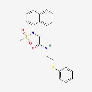 molecular formula C21H22N2O3S2 B5092059 N~2~-(methylsulfonyl)-N~2~-1-naphthyl-N~1~-[2-(phenylthio)ethyl]glycinamide 