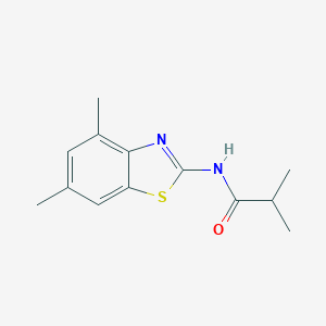molecular formula C13H16N2OS B509206 N-(4,6-dimethyl-1,3-benzothiazol-2-yl)-2-methylpropanamide CAS No. 313662-20-3