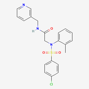 molecular formula C21H20ClN3O3S B5092090 N~2~-[(4-chlorophenyl)sulfonyl]-N~2~-(2-methylphenyl)-N~1~-(3-pyridinylmethyl)glycinamide 