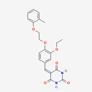 molecular formula C22H22N2O6 B5092092 5-{3-ethoxy-4-[2-(2-methylphenoxy)ethoxy]benzylidene}-2,4,6(1H,3H,5H)-pyrimidinetrione 