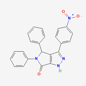molecular formula C23H16N4O3 B5092110 3-(4-nitrophenyl)-4,5-diphenyl-4,5-dihydropyrrolo[3,4-c]pyrazol-6(1H)-one 