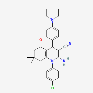 molecular formula C28H31ClN4O B5092119 2-amino-1-(4-chlorophenyl)-4-[4-(diethylamino)phenyl]-7,7-dimethyl-5-oxo-1,4,5,6,7,8-hexahydro-3-quinolinecarbonitrile 