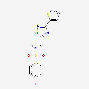 molecular formula C13H10FN3O3S2 B5092124 4-fluoro-N-{[3-(2-thienyl)-1,2,4-oxadiazol-5-yl]methyl}benzenesulfonamide 