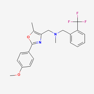 molecular formula C21H21F3N2O2 B5092125 1-[2-(4-methoxyphenyl)-5-methyl-1,3-oxazol-4-yl]-N-methyl-N-[2-(trifluoromethyl)benzyl]methanamine 