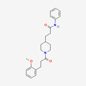 molecular formula C24H30N2O3 B5092139 3-{1-[3-(2-methoxyphenyl)propanoyl]-4-piperidinyl}-N-phenylpropanamide 