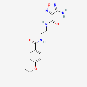 molecular formula C15H19N5O4 B5092166 4-amino-N-{2-[(4-isopropoxybenzoyl)amino]ethyl}-1,2,5-oxadiazole-3-carboxamide 