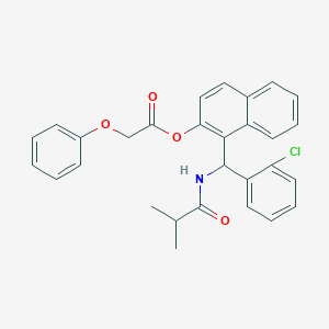 molecular formula C29H26ClNO4 B5092174 1-[(2-chlorophenyl)(isobutyrylamino)methyl]-2-naphthyl phenoxyacetate 
